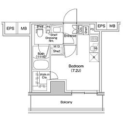 JR京浜東北・根岸線 川口駅 徒歩4分の賃貸マンション 9階ワンルームの間取り