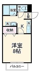 サクセス　ヴァリー 2階1Kの間取り