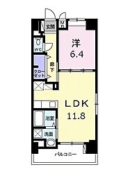 モダンテラス中央 1LDKの間取図画像