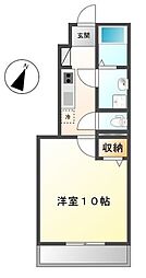 関東鉄道常総線 水海道駅 徒歩7分の賃貸アパート 1階1Kの間取り