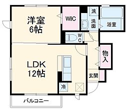 JR横浜線 橋本駅 バス14分 九沢自治会館前下車 徒歩3分の賃貸アパート 1階1LDKの間取り