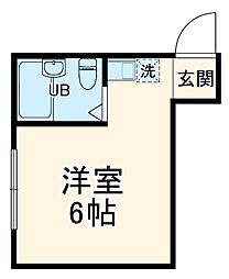リシェス鶴間 ワンルームの間取図画像