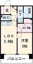 元今泉レジデンス 1階1SLDKの間取り