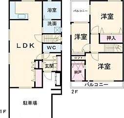 野添1丁目貸家 1階3SLDKの間取り