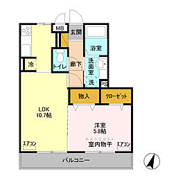 JR高崎線 高崎駅 バス23分 吉見パーキング前下車 徒歩7分の賃貸アパート 3階1LDKの間取り