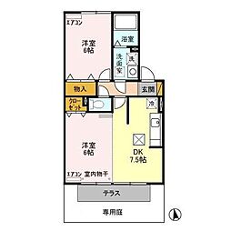 マリアージュ 1階2DKの間取り