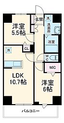 JR南武線 津田山駅 徒歩13分の賃貸マンション 4階2LDKの間取り
