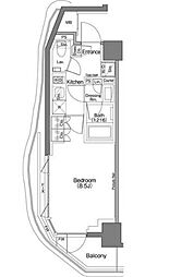 東急東横線 祐天寺駅 徒歩2分の賃貸マンション 2階1Kの間取り