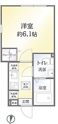 アザーレ・ターコイズ府中本町Ｂ棟 1階1Kの間取り