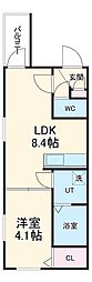 ＤＥＶＥＬＤ八代 3階1LDKの間取り