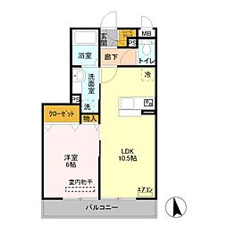 東武伊勢崎線 蒲生駅 徒歩16分の賃貸アパート 3階1LDKの間取り