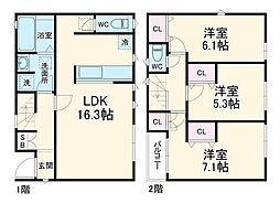 Ｋｏｌｅｔ平塚 1階3LDKの間取り