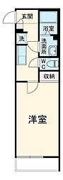 JR横浜線 相模原駅 徒歩13分の賃貸アパート 1階1Kの間取り