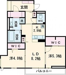 Lien　KAISEI 3階2LDKの間取り