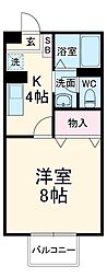 JR川越線 日進駅 徒歩7分の賃貸アパート 2階1Kの間取り