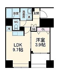 メインステージ横濱真金町 5階1LDKの間取り