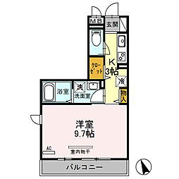 ロイヤルヒル三郷 ワンルームの間取図画像