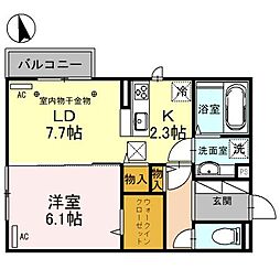 ？Ｎハウス中居 1階1LDKの間取り