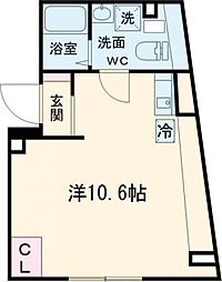 レピュア豊島園レジデンス 4階ワンルームの間取り