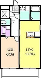 アトランティス四ツ谷 3階1LDKの間取り