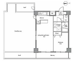 レジディア上落合 6階1LDKの間取り