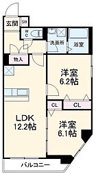 つくばエクスプレス 南流山駅 徒歩3分の賃貸マンション 4階2LDKの間取り