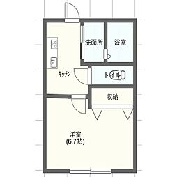 ルーチェ石浜 1Kの間取図画像