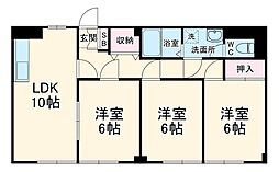 三協コーポ 1階3LDKの間取り