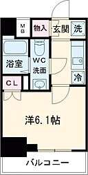 京成本線 お花茶屋駅 徒歩13分の賃貸マンション 3階1Kの間取り