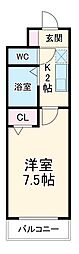 プラスパー森末 1Kの間取図画像