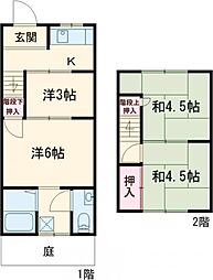 百合ケ本貸家 1階4Kの間取り