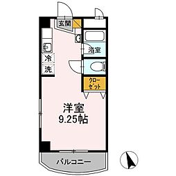 リバティーヒルズ373 ワンルームの間取図画像