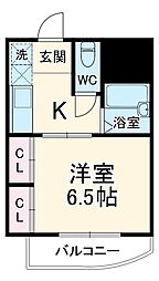 アイエムマンション 3階1Kの間取り