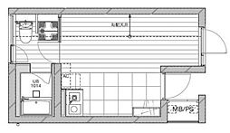 THE　TEN 5階ワンルームの間取り