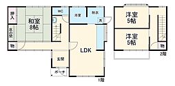 宮地戸建て 1階3LDKの間取り