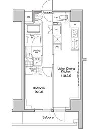 ザ・パークハビオ中野富士見町ガーデン 6階1LDKの間取り