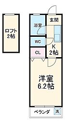 JR総武線 新小岩駅 徒歩16分の賃貸アパート 1階1Kの間取り