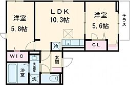 Ｆｌｏｒａ 1階2LDKの間取り