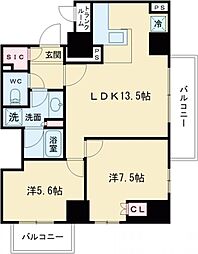 HF田端レジデンス 2LDKの間取図画像