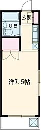 第5小野ビル 2階1Kの間取り