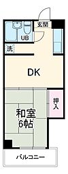 サンハイツ西京極 5階1DKの間取り