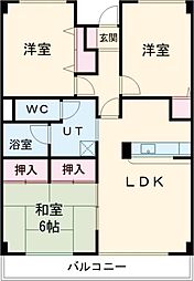 アーバンコートＫ 2階3LDKの間取り