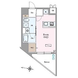 ロイジェント練馬高野台 2階ワンルームの間取り