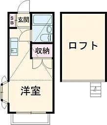 レジデンス六番館 1階ワンルームの間取り