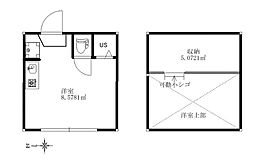 ソフィアライト 2階ワンルームの間取り