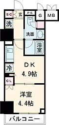 ONE ROOF RESIDENCE NISHINIPPORI 4階1DKの間取り