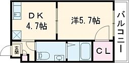 つくばエクスプレス 六町駅 徒歩7分の賃貸マンション 4階1DKの間取り