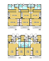 ドミールこまぎ乃 2階1DKの間取り