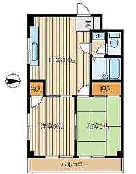 ジョウエツプラザ 4階2LDKの間取り