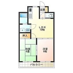 ハイランドパレス 3階2LDKの間取り